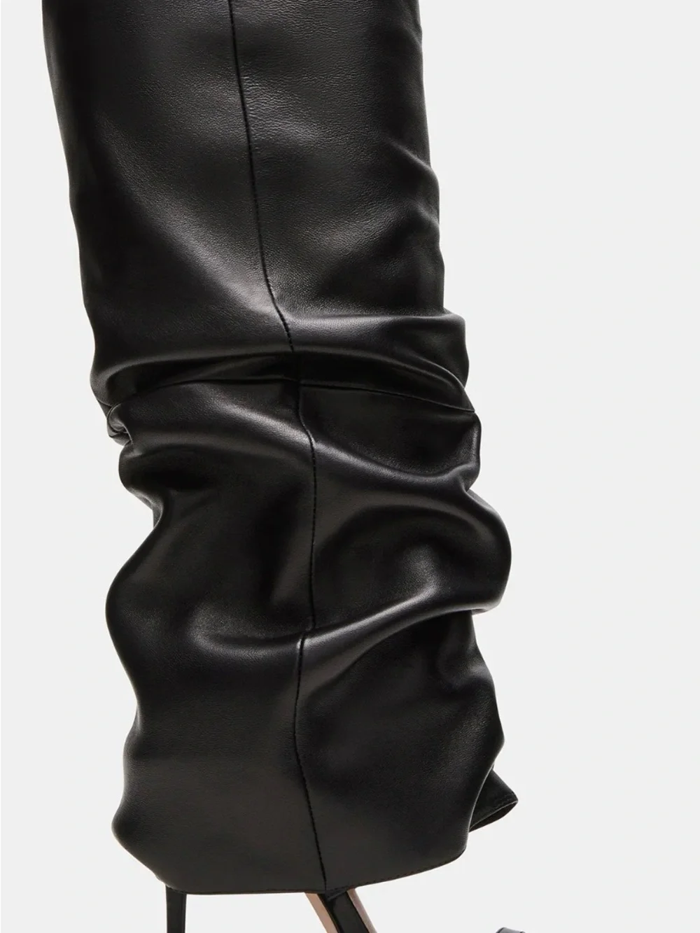 Ruched Over-the-Knee Boots in Black
